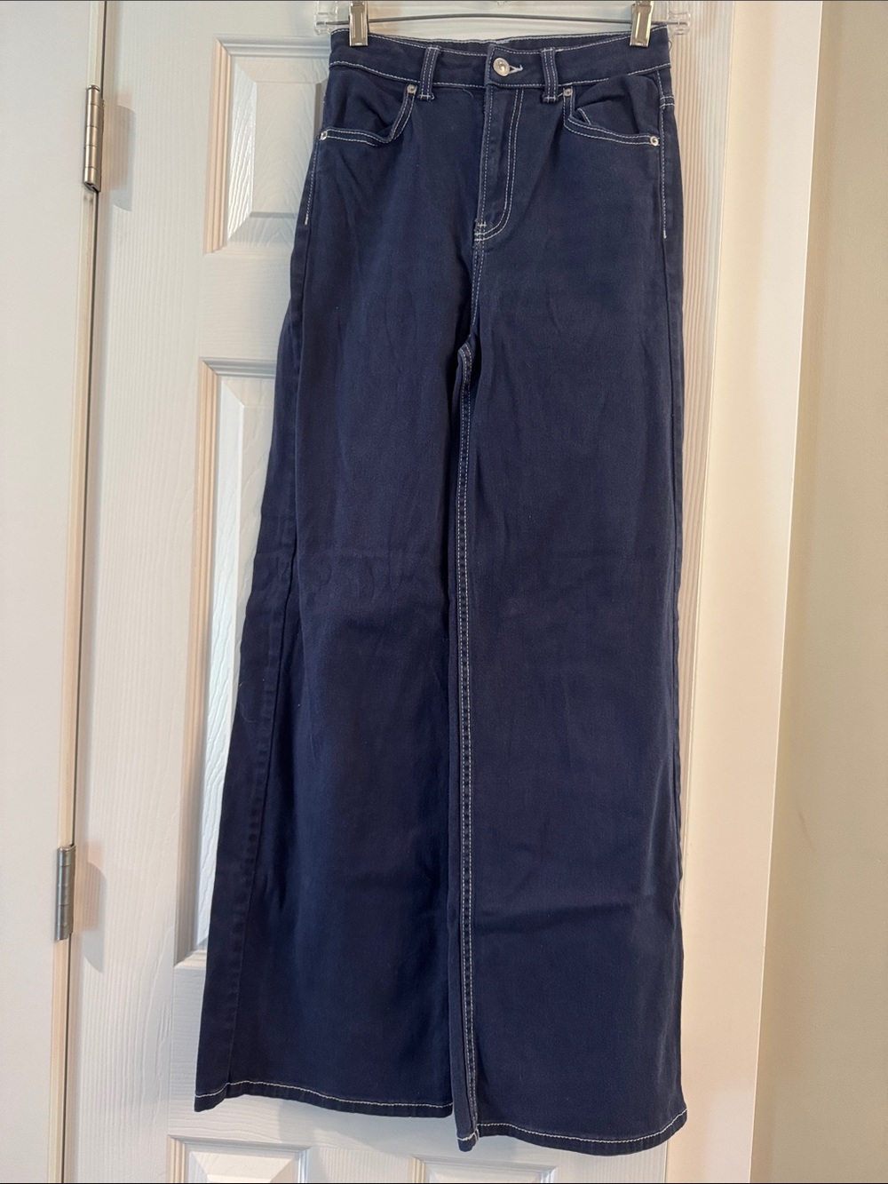 Divided Navy Wide-Leg Jeans with Contrast Stitching
